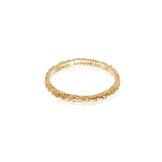 Daisy London Yellow Gold Plated Coral Stacking Ring