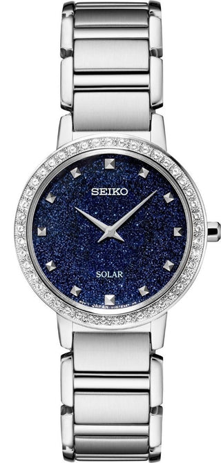 Seiko Ladies Stainless Steel Solar Glitter Watch