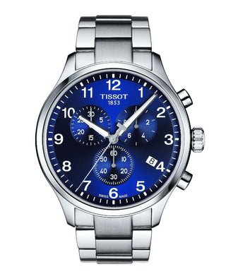 Tissot Gents Chronograph Stainless Steel Blue Quartz Watch