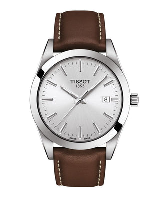 Tissot Gents Gentleman Watch With A Brown Leather Strap