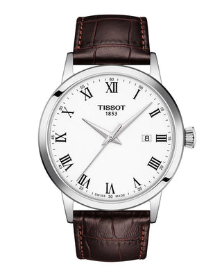 Tissot Gents Classic Dream Watch With A Brown Leather Strap