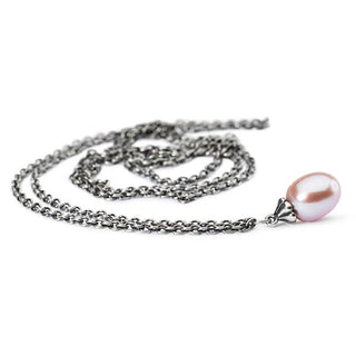 Trollbeads Silver Fantasy Necklace With Rosa Pearl - 80cm