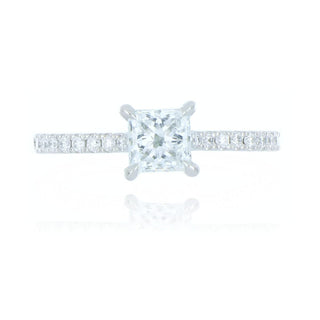 A&s Engagement Collection Platinum 0.82ct Diamond Solitaire Ring With Stone Set Shoulders