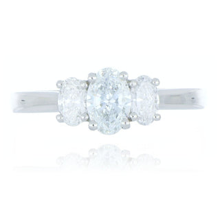 Platinum 0.88ct Diamond 3 Stone Ring