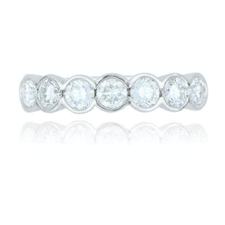 Platinum 1.12ct Diamond 7 Stone Half Eternity Ring