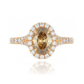 18ct Rose Gold 1.30ct Coffee Diamond Cluster Ring