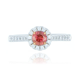 Platinum 0.35ct Raspberry Pink Diamond Cluster Ring