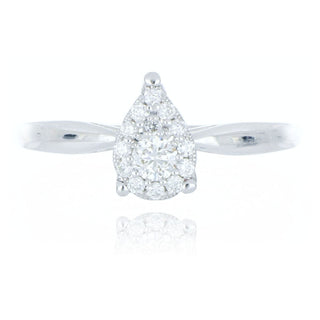 9ct White Gold 0.22ct Diamond Cluster Ring