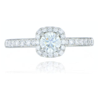 Platinum 0.60ct Diamond Cluster Ring With Stone Set Shoulders
