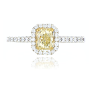 18ct White Gold 0.53ct Yellow Diamond Cluster Ring