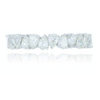 Platinum 1.00ct Pear Cut Diamond Fancy Half Eternity Ring