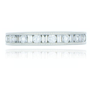 Platinum 0.50ct Diamond Fancy Half Eternity Ring