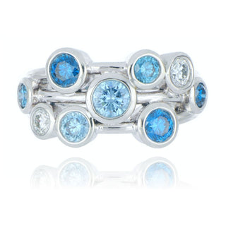 Platinum 1.61ct Blue Diamond Scatter Ring