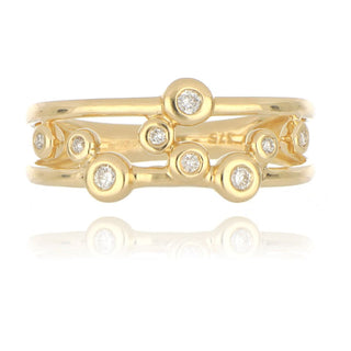 9ct Yellow Gold 0.11ct Diamond Scatter Ring