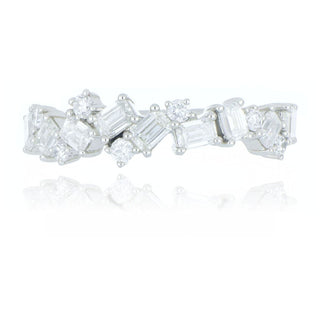 Platinum 0.90ct Diamond Fancy Scatter Half Eternity Ring