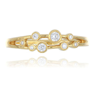 18ct Yellow Gold 0.14ct Diamond Scatter Ring