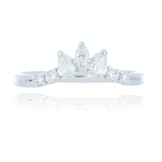 Platinum 0.38ct Diamond Wishbone Half Eternity Ring