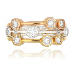 18ct White, Yellow And Rose Gold 1.00ct Diamond Scatter Ring