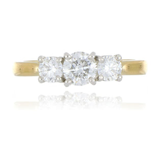 A&s Engagement Collection 18ct Yellow Gold 1.00ct Diamond 3 Stone Ring