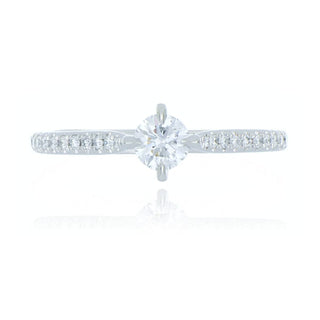 A&s Engagement Collection Platinum 0.34ct Diamond Ring With Stone Set Shoulders