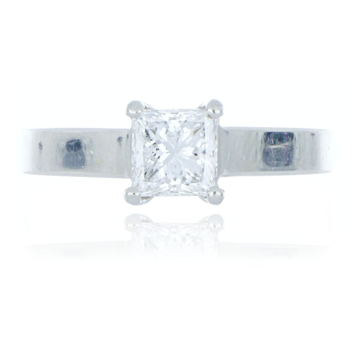 Fine Jewellery Jewellery Platinum 0.83ct Princess Cut Diamond Solitaire Ring 0121020