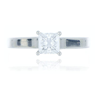 Platinum 0.74ct Princess Cut Diamond Solitaire Ring