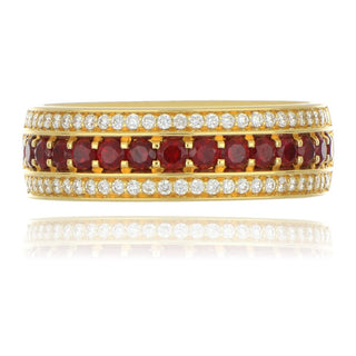 18ct Yellow Gold 0.50ct Ruby And Diamond Half Eternity Ring