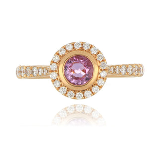 18ct Rose Gold 0.59ct Pink Sapphire And Diamond Cluster Ring