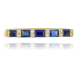 18ct Yellow Gold 0.55ct Sapphire And Diamond 5 Stone Ring