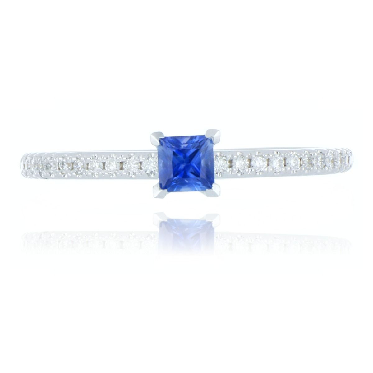 Fine Jewellery Jewellery 18ct White Gold 0.25ct Sapphire And Diamond Ring 0204549