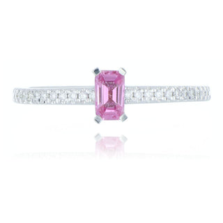 18ct White Gold 0.32ct Pink Sapphire And Diamond Ring