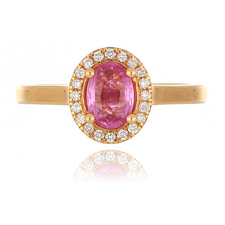 18ct Rose Gold 0.85ct Pink Sapphire And Diamond Cluster Ring