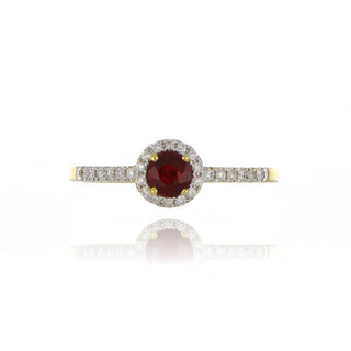 18ct Yellow Gold 0.37ct Ruby And Diamond Cluster Ring
