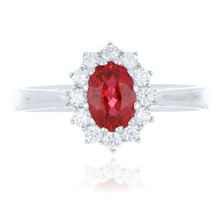 18ct White Gold 1.25ct Ruby And Diamond Cluster Ring