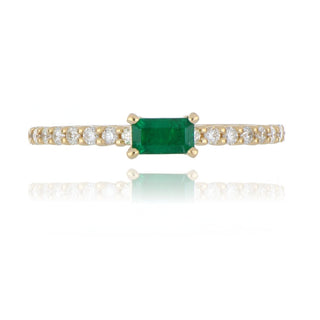 9ct Yellow Gold 0.28ct Emerald And Diamond Ring