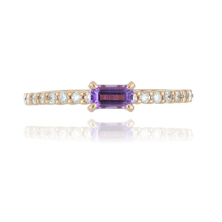 9ct Rose Gold 0.28ct Amethyst And Diamond Ring