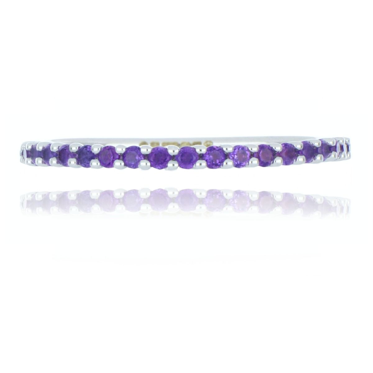 9ct White Gold Amethyst Half Eternity Ring Allum Sidaway