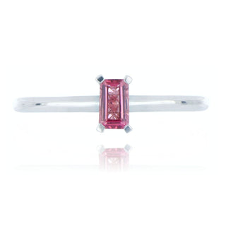 9ct White Gold 0.28ct Pink Tourmaline Solitaire Ring