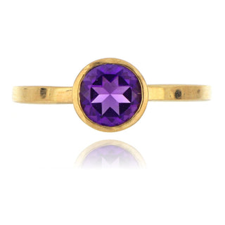 9ct Yellow Gold 0.72ct Amethyst Rub-over Ring