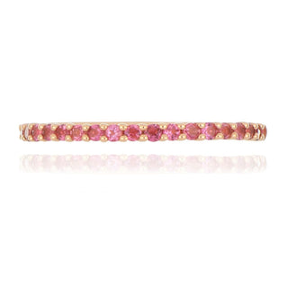 9ct Rose Gold Pink Tourmaline Half Eternity Ring