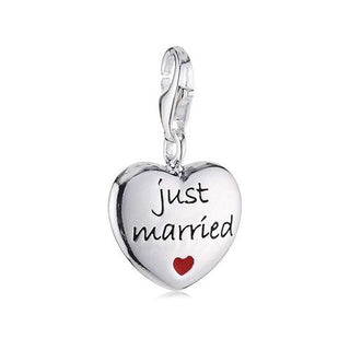 Thomas Sabo Silver Just Married Heart Pendant Charm