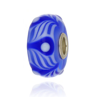 Trollbeads Unique Blue Peacock Feather Bead
