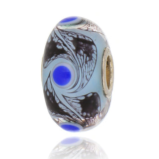 Trollbeads Unique Blue And Purple Leaf Swirl Bead