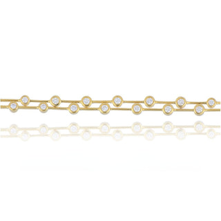 18ct Yellow Gold 0.94ct Diamond 2 Row Scatter Bracelet