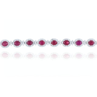 9ct White Gold 8.36ct Ruby And Diamond Bracelet