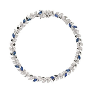 9ct White Gold Sapphire And Diamond Vine Bracelet