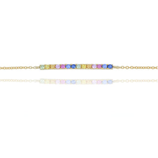 9ct Yellow Gold Rainbow Sapphire Bracelet