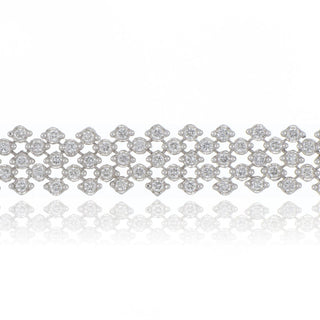 18ct White Gold 5 Row 2.50ct Diamond Cashmere Bracelet