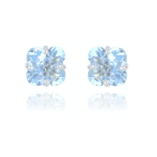 18ct White Gold 1.23ct Aquamarine Clover Stud Earrings