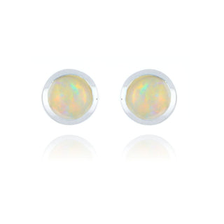 9ct White Gold 0.26ct Opal Stud Earrings